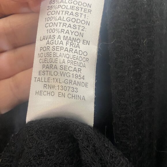 Umgee USA 1XL Black Color Block Tunic Top Boho Patterned Puff Sleeves - Picture 6 of 9